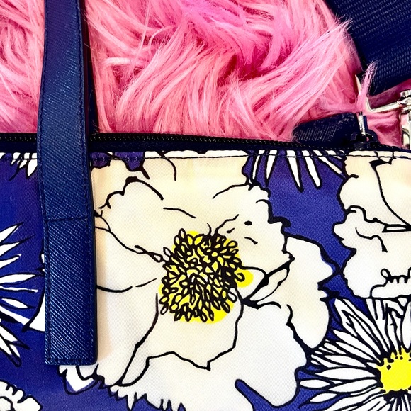 Prada - Blue & Yellow Floral Tote - Picture 10 of 12